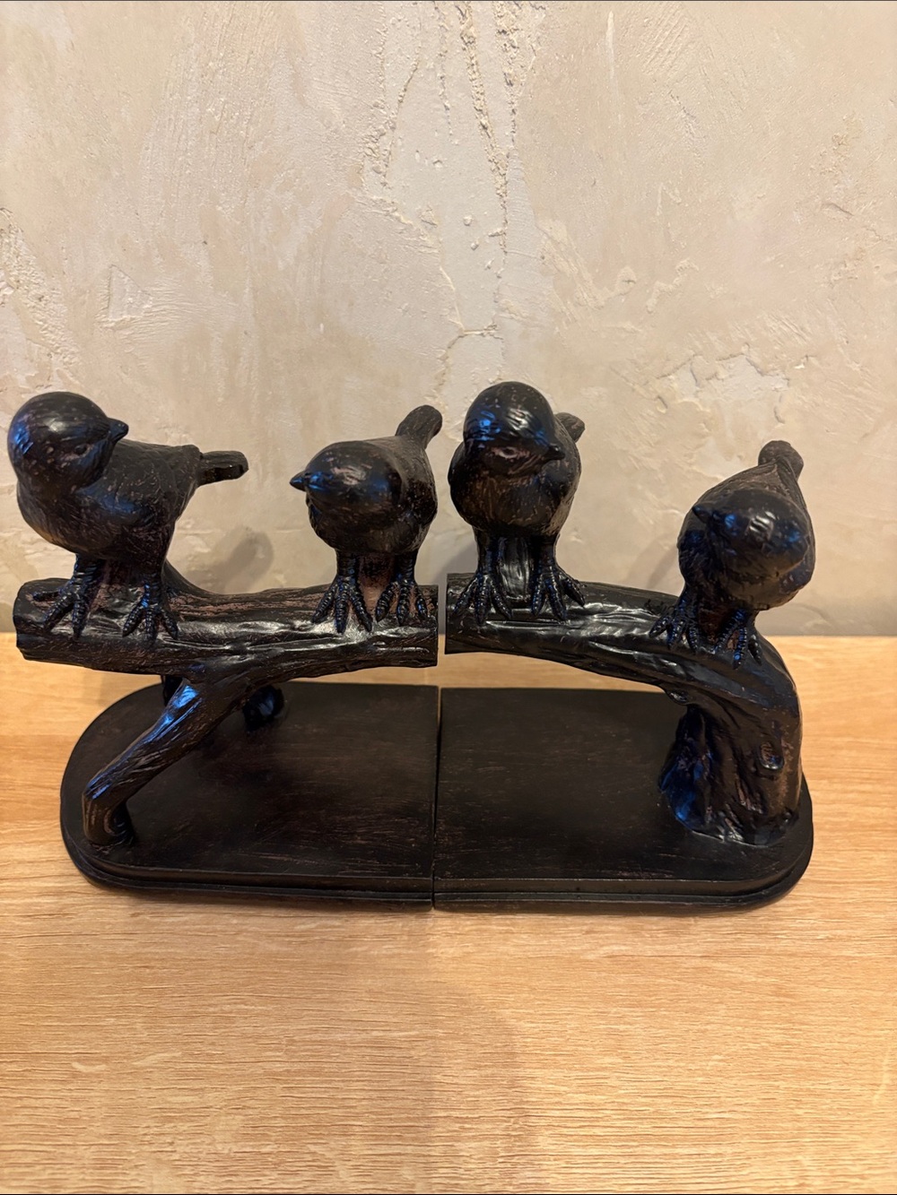 Decorative Black Bird Branch Bookends - Home Accents Decor